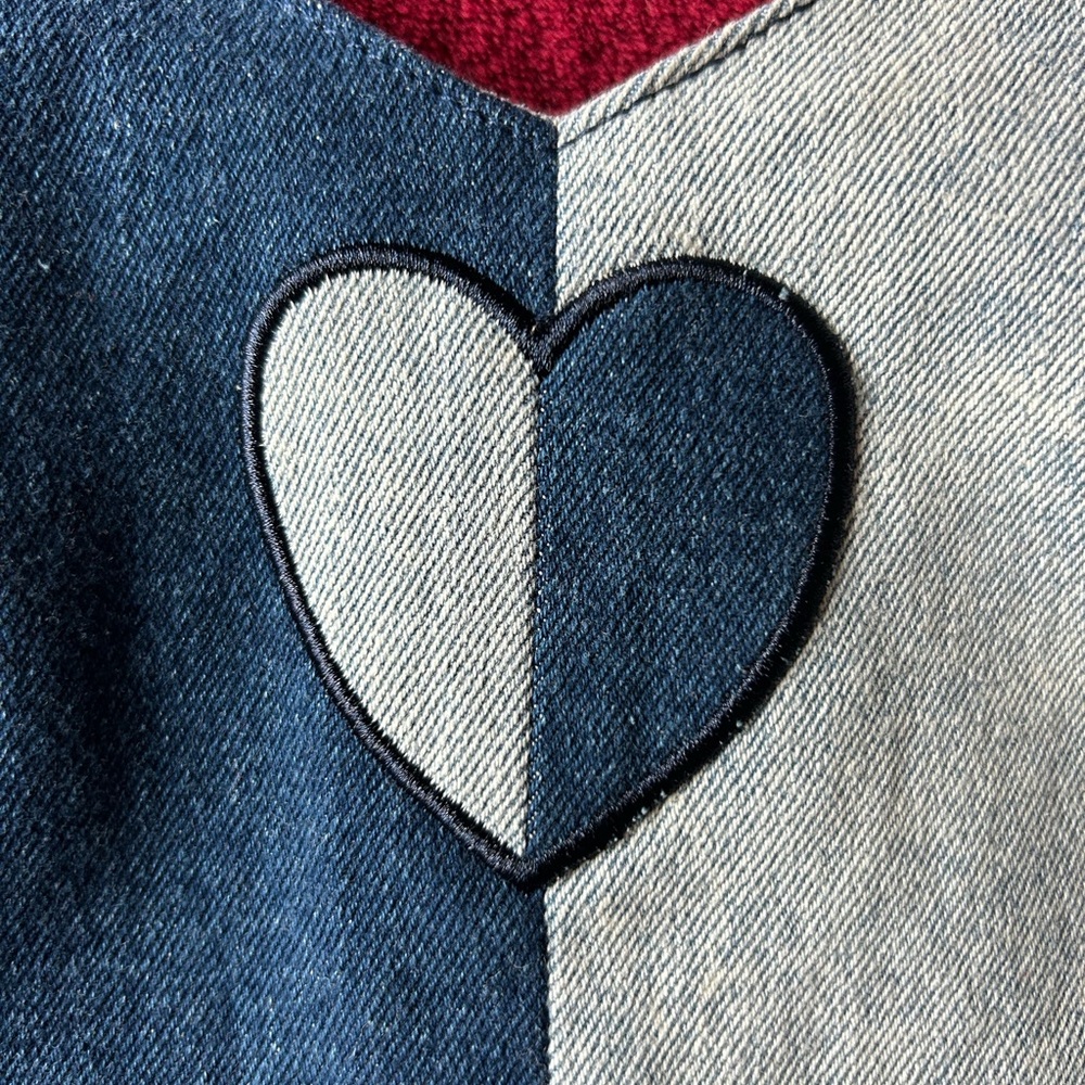 Lazy Oaf Two-Tone Blue Denim Bustier Top - Picture 2 of 8